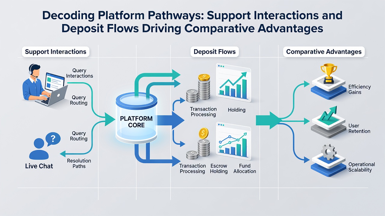 Diagram depicting comparative advantages through deposit flows and support in football, racing, and gaming platforms