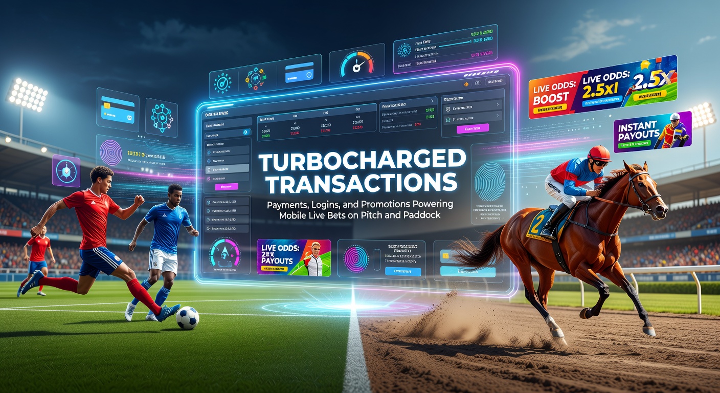 Mobile phone screen displaying live soccer betting odds with quick payment options overlaid on a football pitch action shot